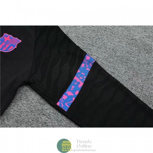 Barcelona Sudadera De Entrenamiento Negro Rosado + Pantalon 2021/2022 Barcelona Sudadera De Entrenamiento Negro Rosado + Pantalon 2021/2022