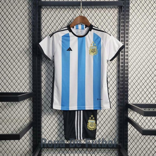 Camiseta Argentina Niños 3 Star Primera Equipación 2022/2023 Camiseta Argentina Niños 3 Star Primera Equipación 2022/2023