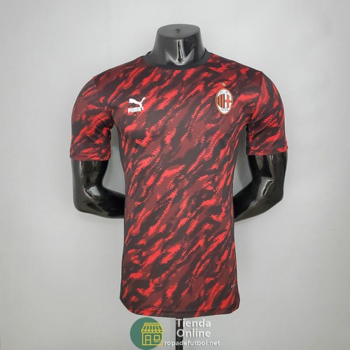 Camiseta Authentic AC Milan Tracksuit Rojo Negro 2021/2022 Camiseta Authentic AC Milan Tracksuit Rojo Negro 2021/2022