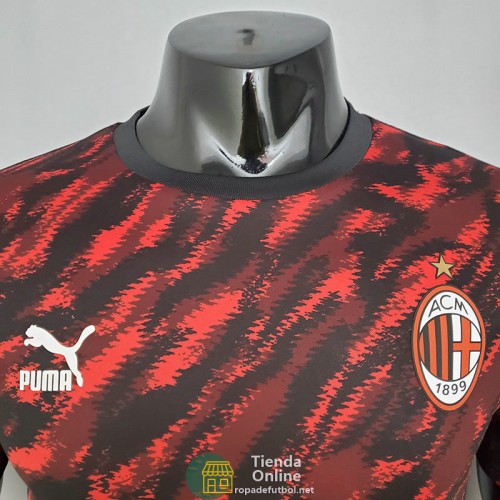 Camiseta Authentic AC Milan Tracksuit Rojo Negro 2021/2022 Camiseta Authentic AC Milan Tracksuit Rojo Negro 2021/2022
