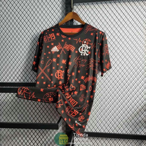 Camiseta Flamengo Pre Match Negro Rojo 2022/2023 Camiseta Flamengo Pre Match Negro Rojo 2022/2023