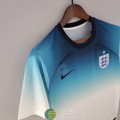 Camiseta Inglaterra Blanco Azul 2022/2023 Camiseta Inglaterra Blanco Azul 2022/2023