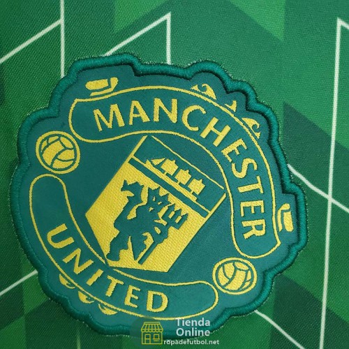 Camiseta Manchester United Training Verde Amarillo II 2021/2022 Camiseta Manchester United Training Verde Amarillo II 2021/2022