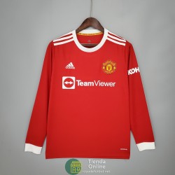 Camiseta Manga Larga Manchester United Primera Equipación 2021/2022