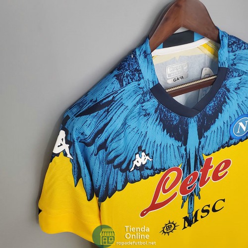 Camiseta Napoli Kappa x Marcelo Burlon Amarillo 2021/2022 Camiseta Napoli Kappa x Marcelo Burlon Amarillo 2021/2022