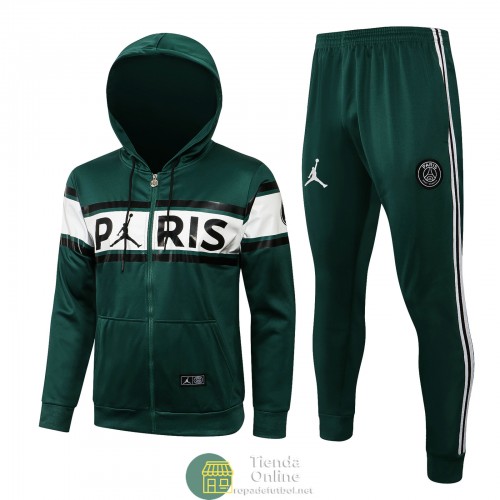 PSG x Jordan Sudadera Capucha Verde+ Pantalon 2021/2022 PSG x Jordan Sudadera Capucha Verde+ Pantalon 2021/2022